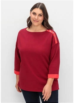 Sheego Sweatshirt Zierknöpfen und Kontrastdetails