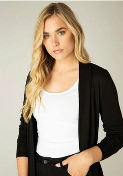 Base Level Strickjacke BAS-YALA CARDIGAN KURZ elastischem Feinstrick schwarz