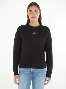 Tommy Hilfiger Sweatshirt Dropshoulder-Design und Frontlogo schwarz black