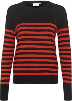 Kaffe Pullover 'Lizza' rot schwarz