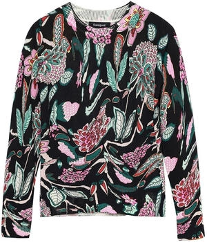 Desigual Pullover Blumendetails schwarz 24WWJF41