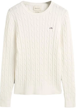 GANT Stretch Cotton Cable C-Neck Pullover ecru