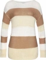 LASCANA Streifenpullover mit &uuml;berschnittenen Schultern, Strickpullover,