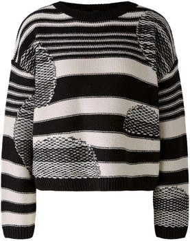 Ouí Pullover Wolle black offwhite