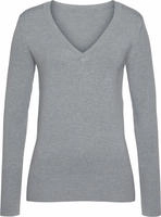 Vivance V-Ausschnitt-Pullover in taillierter Form, weicher Strickpullover, Basic,
