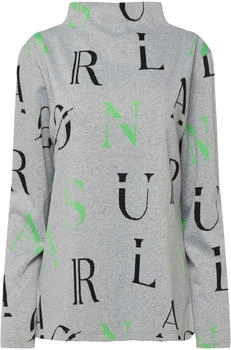 Laurasøn Damen Sweatshirt graumeliert hellgrün schwarz