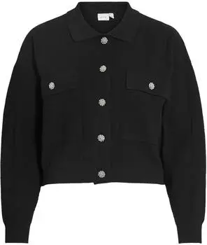Vila Strickjacke 'VIJulisa' schwarz