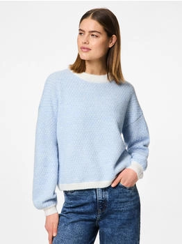 Pieces Pullover hellblau weiß