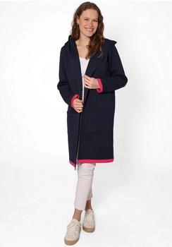 Zwillingsherz Strickjacke kontrastfarbenem Hingucker-Besatz blau navy