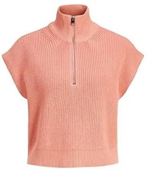 JJXX JXFLORENCE Twist Halb-Reißverschluss Strickweste Pullover koralle