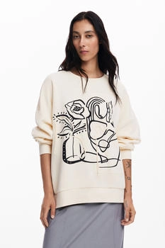 Desigual Strickpullover Langarm weiß