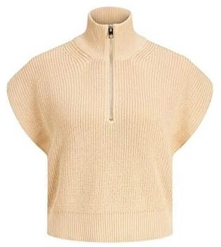 JJXX JXFLORENCE Twist Halb-Reißverschluss Strickweste beige