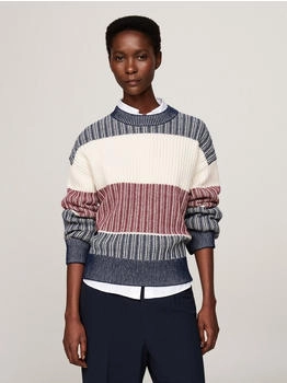 Tommy Hilfiger Strickpullover GLOBAL STP ALL OVER SWEATER blau desert sky