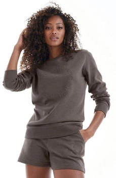 Bench Loungewear Sweatshirt runder Logostickerei taupe