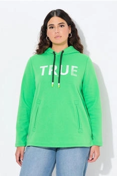 Ulla Popken Sweatshirt Hoodie True Kapuze Kordel Taschen Langarm mintgrün