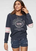 KangaROOS Sweatshirt, Langarm, figurumschmeichelnde Passform, bedruckte Optik