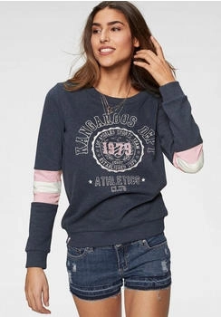 KangaROOS Sweatshirt figurumschmeichelnde Passform bedruckt blau