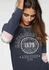 KangaROOS Sweatshirt figurumschmeichelnde Passform bedruckt blau