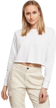 Build Your Brand Terry Cropped Crew Damen Pullover bauchfrei bedruckbar