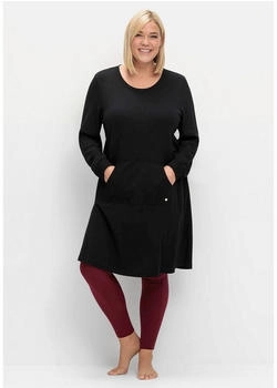 Sheego Sweatkleid leichte A-Linie Kängurutasche