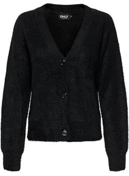 Only Onlella Piumo L S Cardigan Cc Knt Strickjacke schwarz