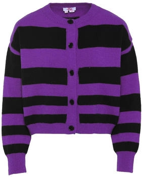 myMo Strickjacke lila schwarz
