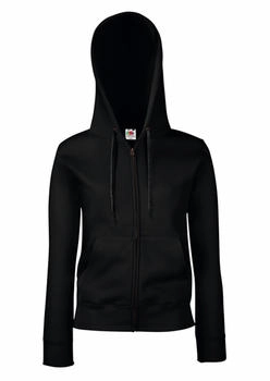 Fruit of the Loom Kapuzen-Sweatshirt Damen Reißverschluss ganze Baumwolle Taschen