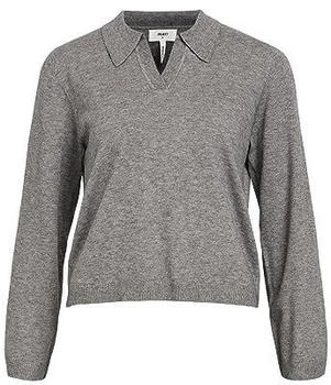 Object Collectors Item Objthess L/S V-Neck Knit Polo Noos (23042241) medium grey melange