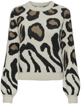 Jacqueline de Yong Lorraine Animal L S Pullover knt hellgrau
