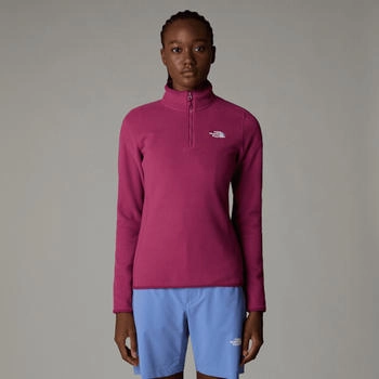 The North Face 100 Glacier Fleece Mit 1/4-langem Rv Damen cyber berry