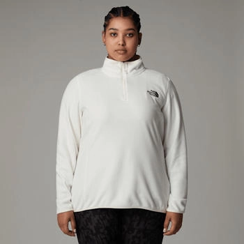 The North Face 100 Glacier Fleece Mit 1/4-langem Rv In Übergröße Damen white dune