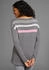 Laura Scott Strickpullover Streifen-Design Glitzersteine grau