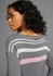 Laura Scott Strickpullover Streifen-Design Glitzersteine grau