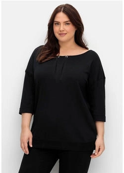 Sheego Sweatshirt bequemer Oversizedform schwarz