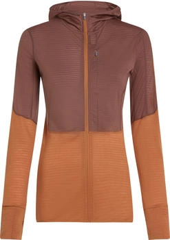 Icebreaker Women's 200 RealFleece Descender L/S Zip Hoodie (BA56YN) dusty clay/carob/cb
