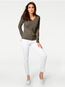Heine V-Pullover grün oliv 64887004-46