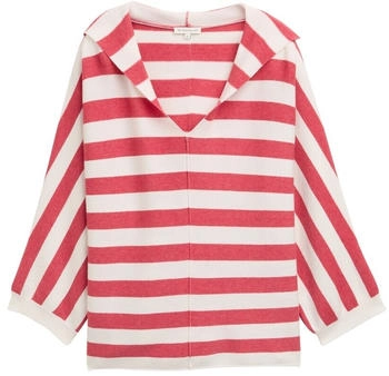 Tom Tailor Loose Fit Strickpullover mit Kapuze red melange block stripe (1046023_37743)