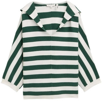 Tom Tailor Loose Fit Strickpullover mit Kapuze green melange block stripe (1046023_37745)