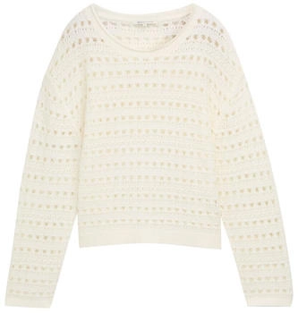 Tom Tailor Denim Relaxed Fit Strickpullover mit Lochmuster off white (1046664_10332)