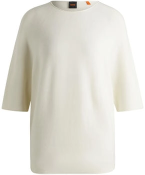 Hugo Boss Nahtloser Pullover aus strukturiertem Strick - Style C_Flambers 50537856 Weiß (hbeu50537856118)