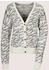 Madeleine Strickjacke Jacquard-Muster wollweiß steingrau melange
