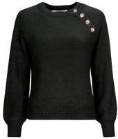ONLY Rundhalspullover "ONLEMMA LS BUTTON ONECK EX KNT" Kunstfaser, regular fit