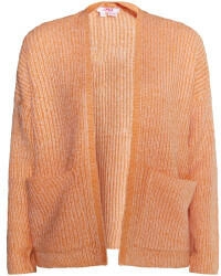 myMo Strickjacke 'Blonda' orange weiß