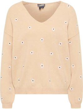 DreiMaster Pullover 'Idem' beige braun weiß