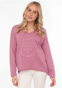 Zwillingsherz Sweatshirt Positive Mind altrosa