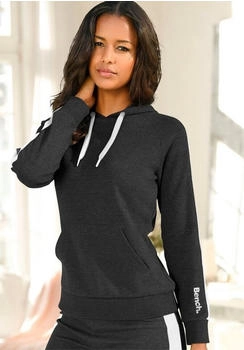 Bench Loungewear Kapuzensweatshirt Seitenstreifen Kängurutasche schwarz weiß