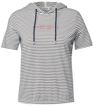 Cecil Streifen-Hoodie Glitzer weiß