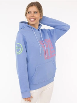 Zwillingsherz Hoodie 'Alissa 0' blau schwarz Smile-Stickerei
