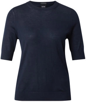 Hugo Boss Strickpullover aus Schurwolle mit halblangen Ärmeln - Style Farbella 50544996 Dunkelblau