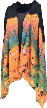 Guru-Shop Longbluse Unikat Batik Cardigan orange